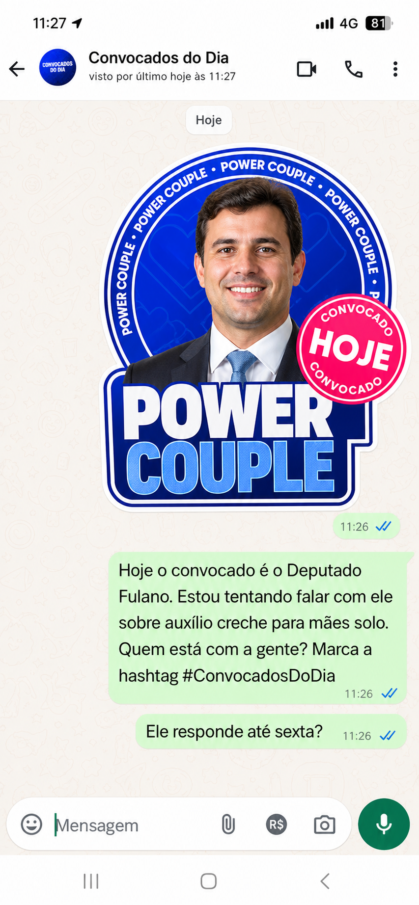 Sticker do Convocado no WhatsApp